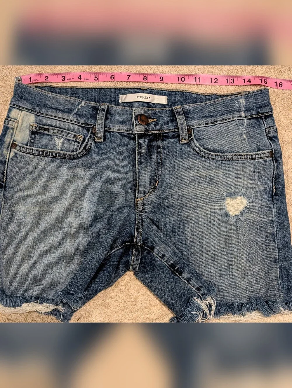 $17 Joe’s Jeans Size 28/6 Distressed Cut Off Denim Bermuda Shorts EUC